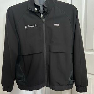 Figs Women’s Black Lightweight Zip-Front Jacket-size medium